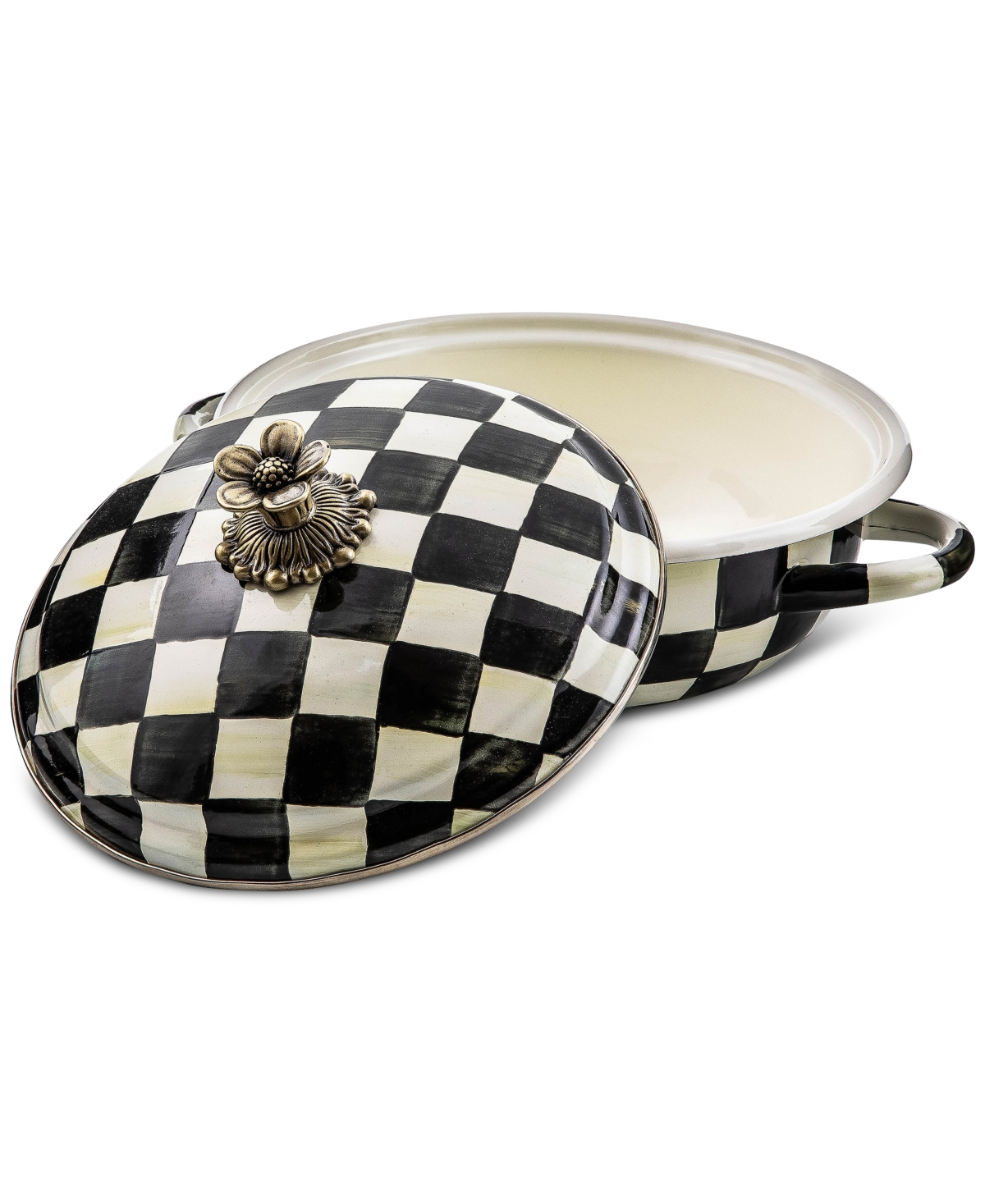 Mackenzie-childs Courtly Check Medium Casserole Dish In Black