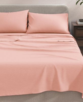 Linery and Co Heathered Melange Cotton Jersey Knit Sheet Set