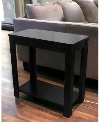 End Table with Shelf for Living Room or Bedroom Storage and Display