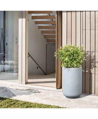 Minimalistic Modern Gray 23-Inch Tall Round MgO Planter