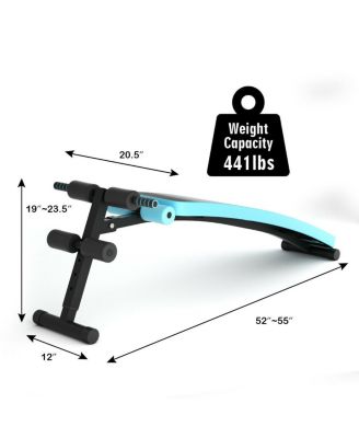 Folding Weight Bench Adjustable Sit-up Board Workout Slant Bench-Blue