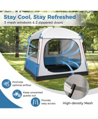 5 Person Camping Tent with Mesh Windows and Carrying Bag for Camping Hiking Traveling