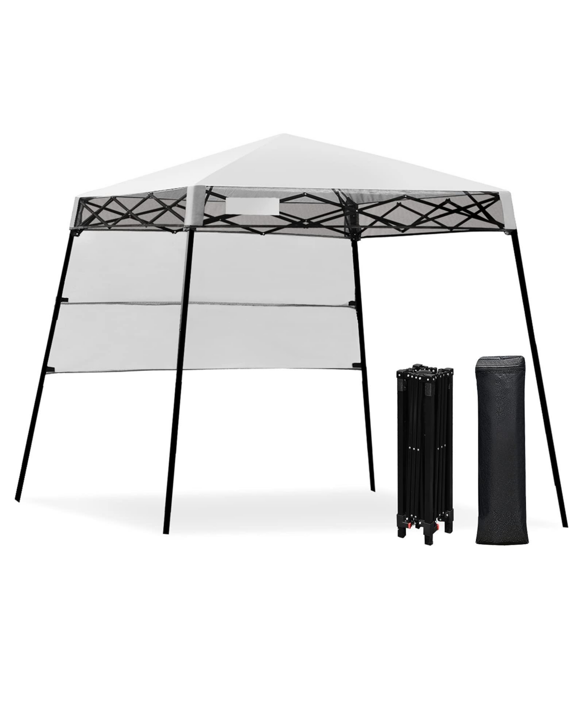 7 x 7 Feet Pop-up Canopy Tent with Carry Bag and 4 Stakes - White
