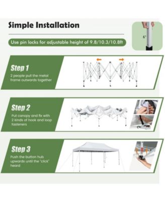 10 x 20 Feet Outdoor Pop-Up Patio Folding Canopy Tent