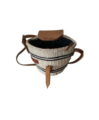 Peace Small Handmade Sisal Crossbody Purse