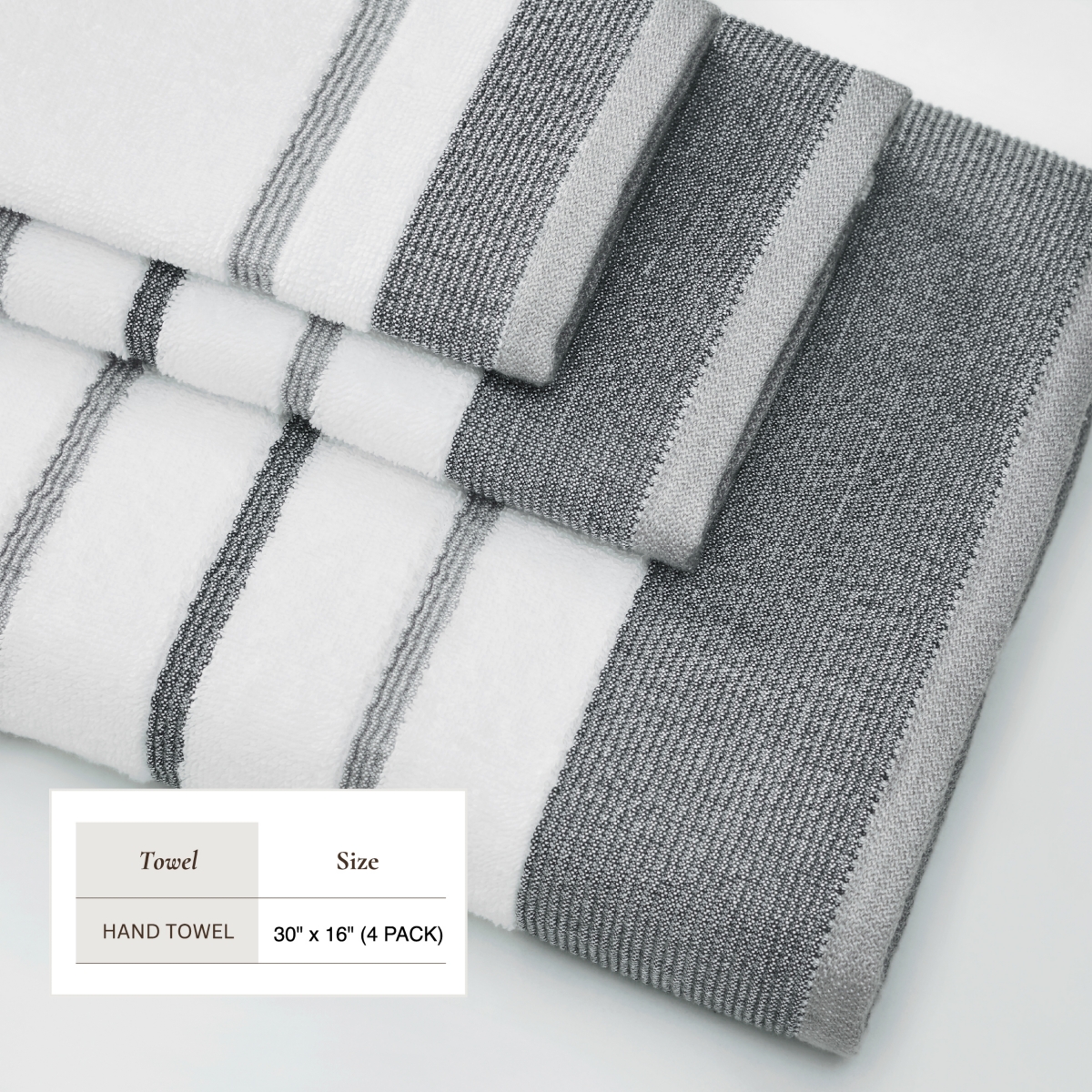 Linery & Co. Luxurious Cotton Decorative 4-Piece Hand Towel Set