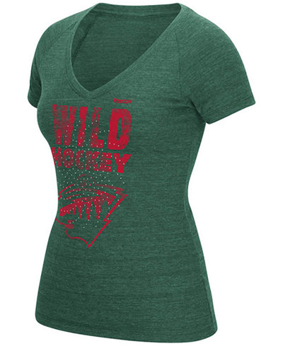 Reebok Women's Minnesota Wild Block Rhinestone T-Shirt