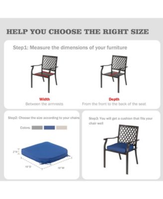 Outdoor Chair Cushion W18''xD19'' Soft and Fade-resistant Polyester, Invisible Zipper for Easy Cleaning, Two Sets of Ties for High Adaptability-Set of 4.