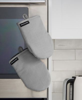 Gourmet Series Gridlines Mini Oven Mitts Set, Pack of 2