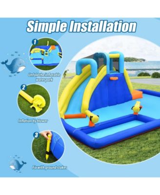 6-in-1 Inflatable Water Slide Jumping House without Blower