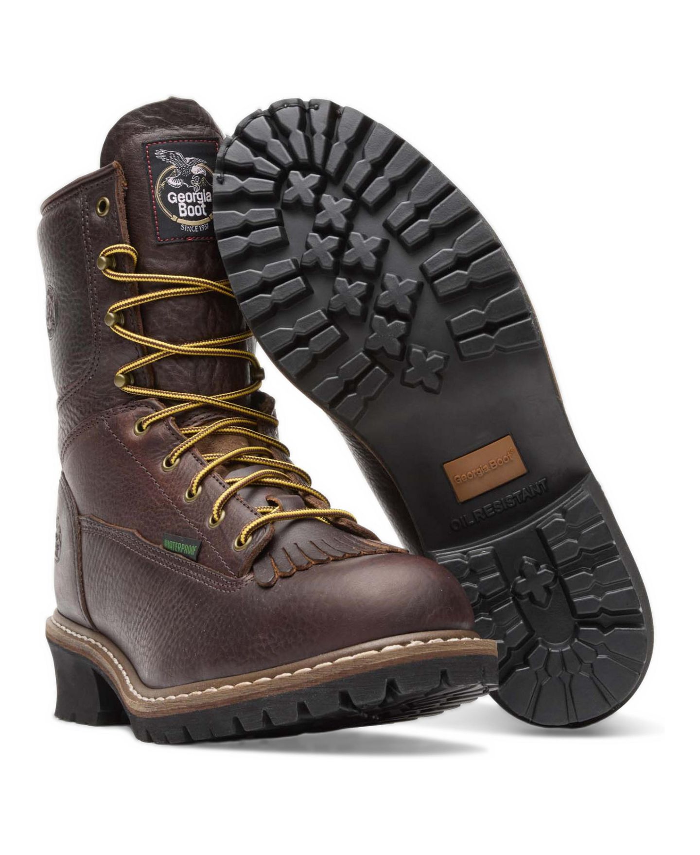 Мужские ботинки GEORGIA BOOT Steel Toe Waterproof Logger Boot, цвет: Шоколадный — фото 2