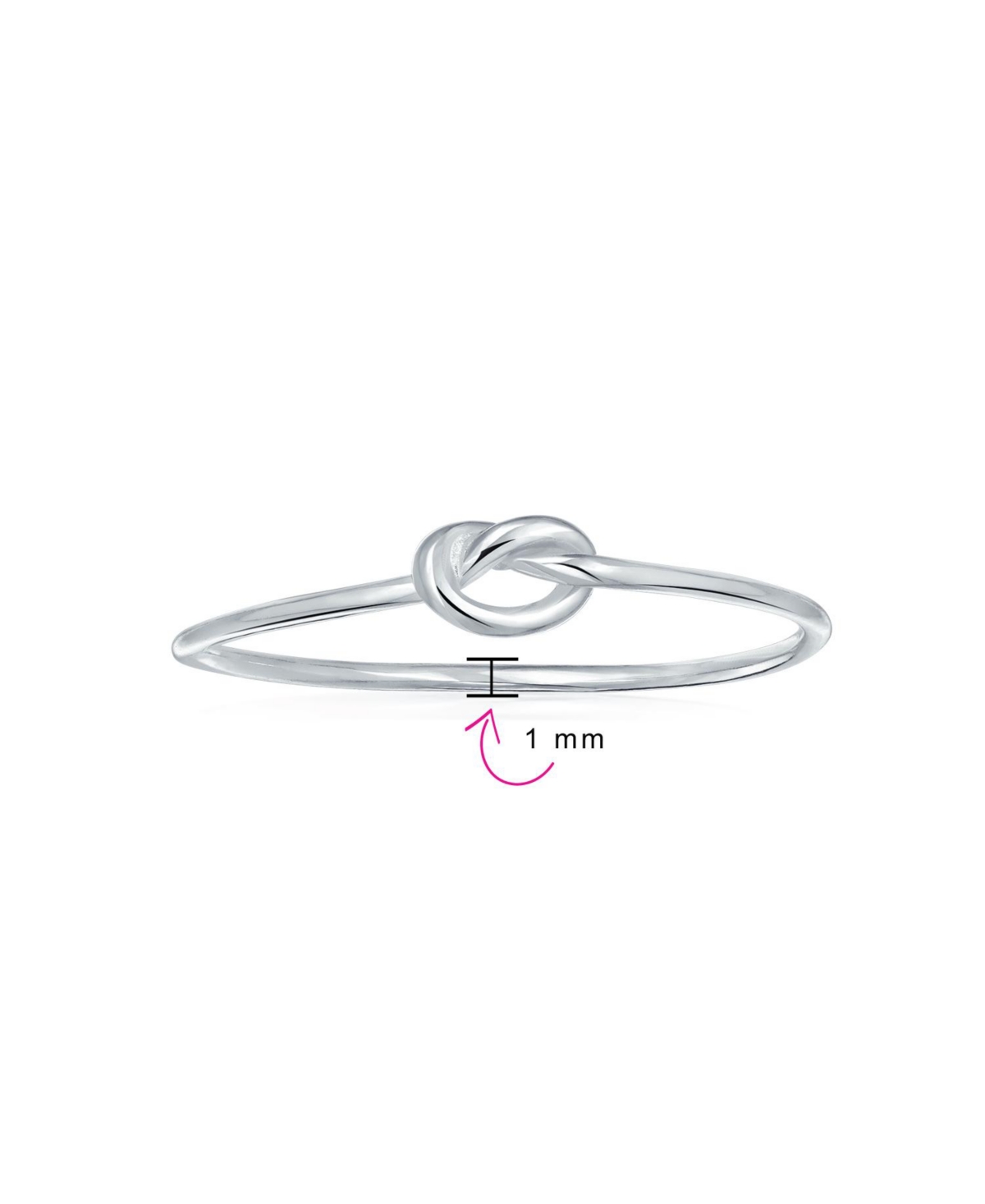 Bling Jewelry Minimalist Simple Midi Knuckle Stackable Infinity Love Knot Ring .925 Sterling Silver Thin 1MM Band