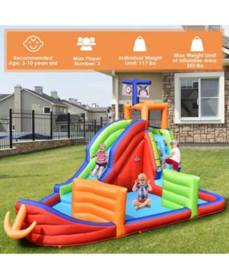 6-in-1 Pirate Ship Waterslide Kid Inflatable Castle with Water Guns and 735W Blower