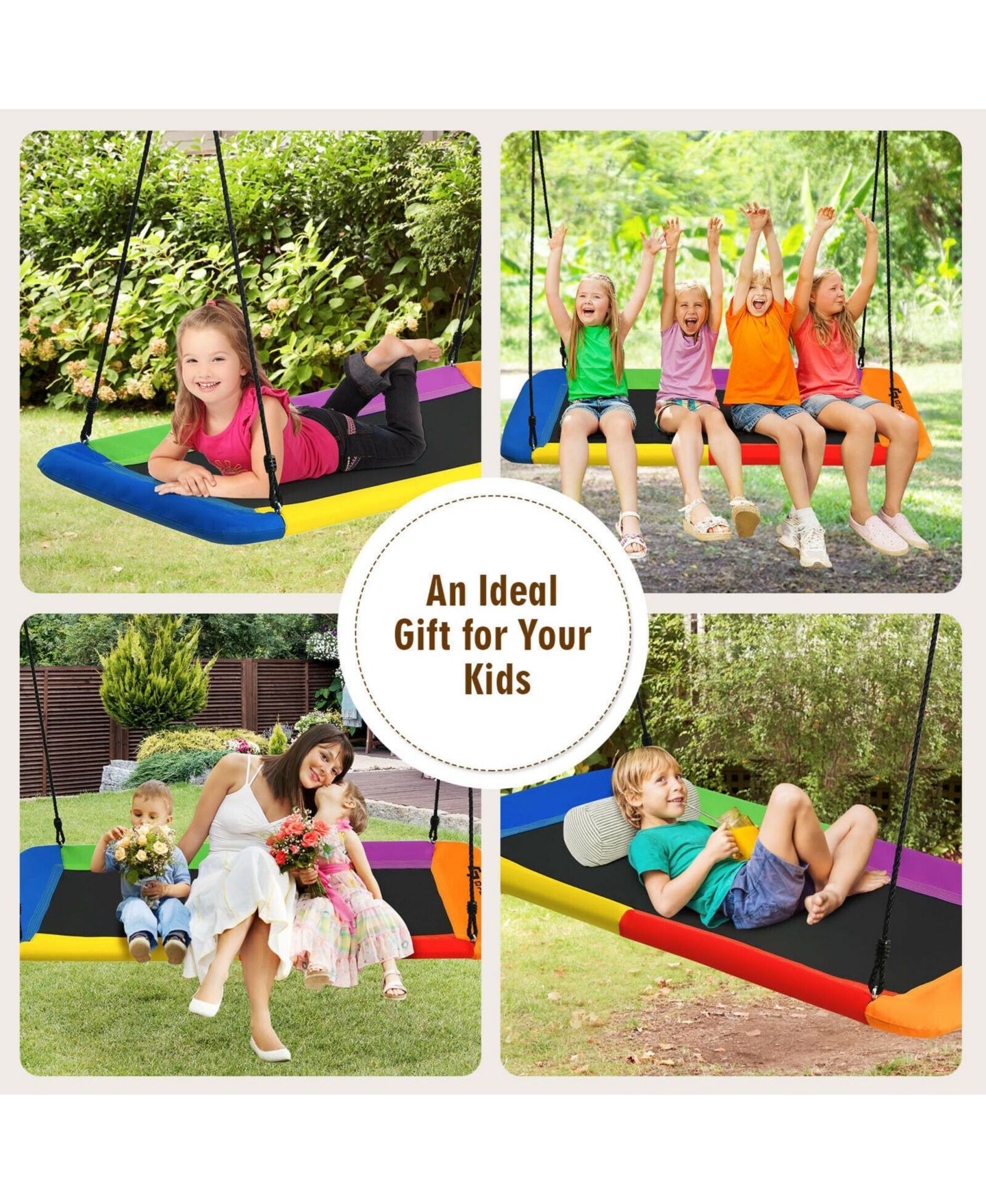 Детская игрушка Mecale 60 Inches Platform Tree Swing, 700 lbs. Capacity, Ages 3+, цвет: Чёрный — фото 6