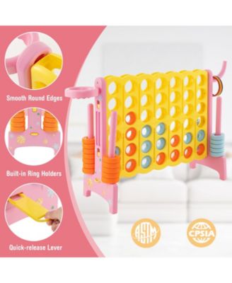 4-in-a-Row Connect Game with Basketball Hoop and Toss Ring