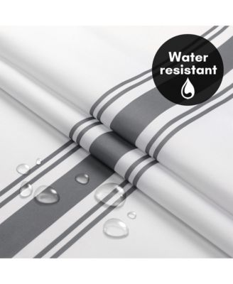 Hookless Shower Curtain Abstract Lines Shower Curtain with Sheer Panel, Snap-In Liner, and Grommets, 72x75