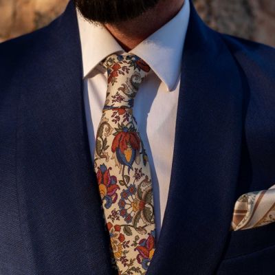 Men's Bardini - Printed Madder Silk Tie for Men