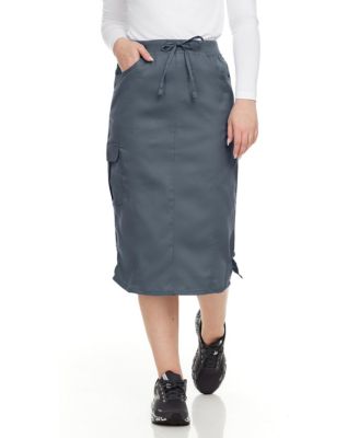 Women's Professional Stretch Five Pocket 'Debra' Scrub Skirt Scrubs, Wine, Large