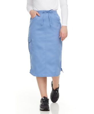 Women's Professional Stretch Five Pocket 'Debra' Scrub Skirt Scrubs, Wine, Large