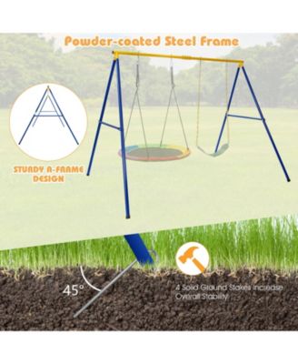 660 LBS Extra-Large A-Shaped Swing Stand with Anti-Slip Footpads