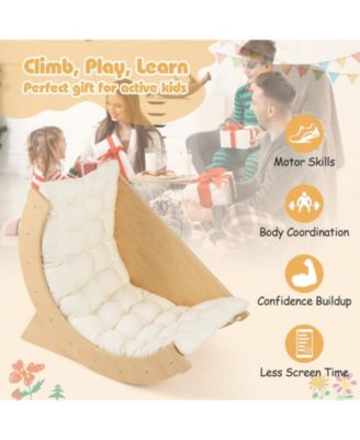 Kids Climbing Arch with Cushion Montessori Arch Climber/Rocker for Toddlers