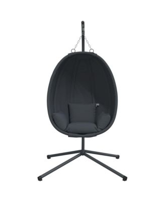 Hanging Egg Chair Anthracite Steel 45.3 x 26.0 x 76.0 in