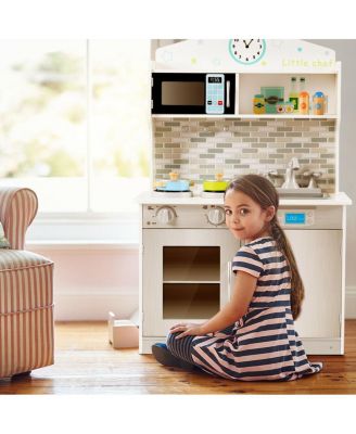 Kid's Wooden Pretend Cooking Play Kitchen Set