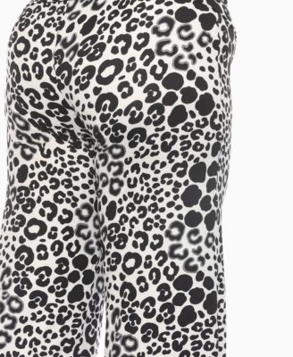 Plus Size Big Leopard Print Wide Leg Pants