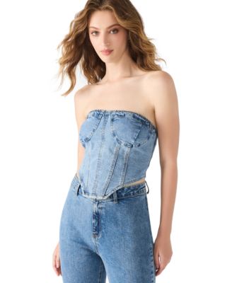 Women's Rina Strapless Denim Corset Top