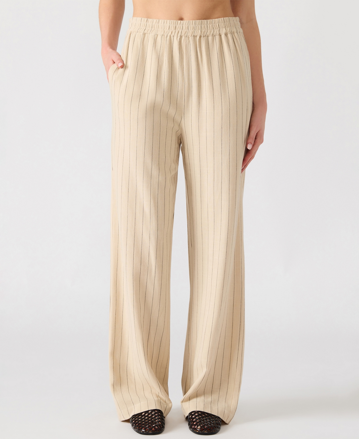 Women's Venetia Striped Pull-On Pants - Oatmeal