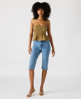 Women's Cambria Strapless Smocked Peplum Top