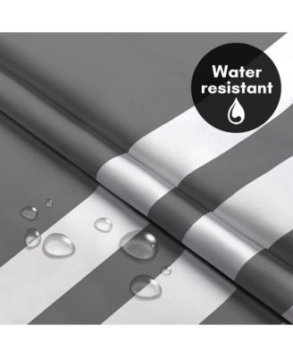 72x75 Hookless Shower Curtain - Abstract Grey White Shower Curtain with Sheer Panel, Snap-In Liner, and Grommets - 100% Polyester