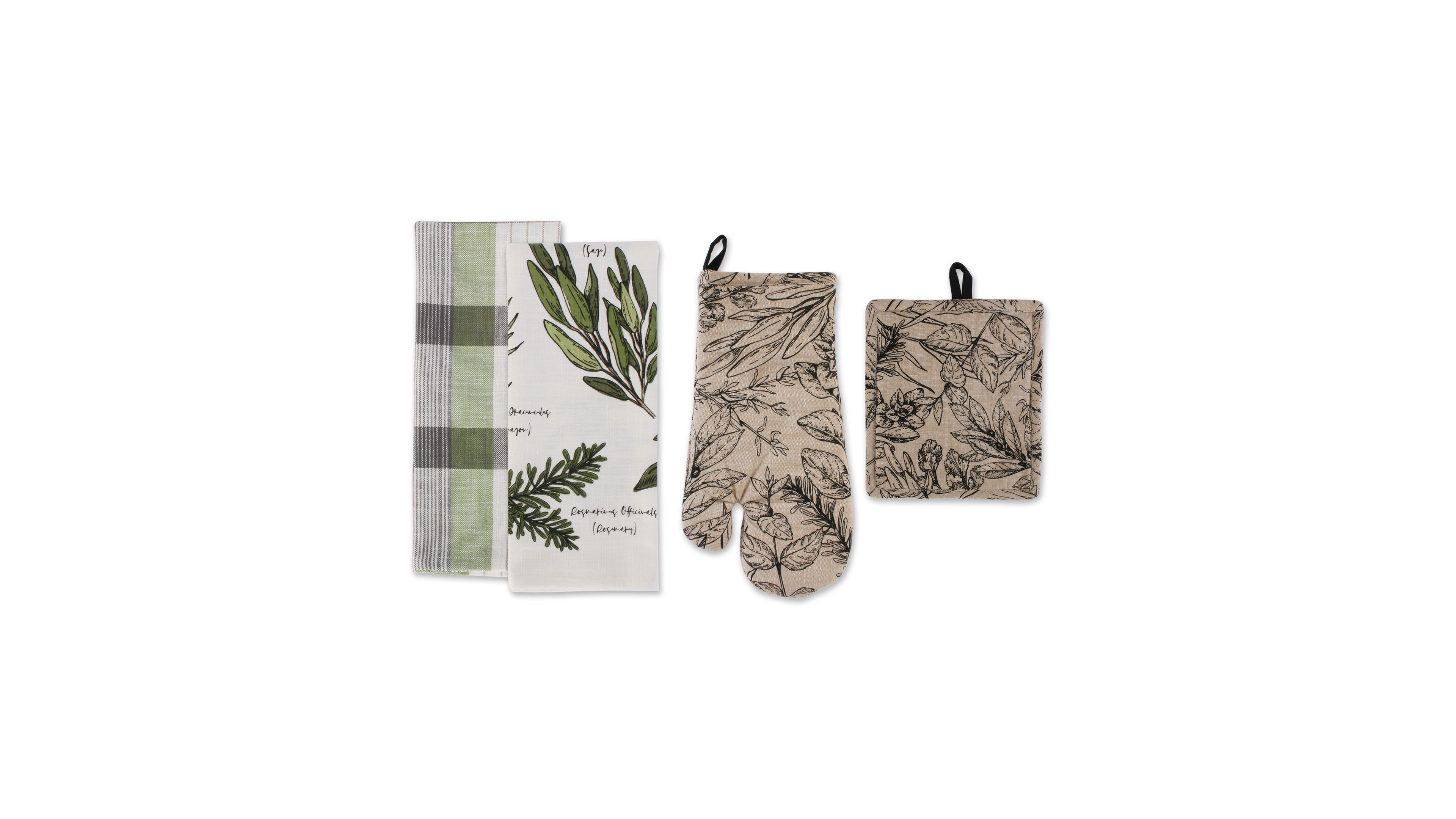 Design Imports Home Sweet Farmhouse Kitchen Collection Cotton Kitchen Linen, Set of 4
