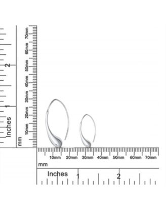 Bling Jewelry Minimalist Simple Polished Shiny Elongated Puff Teardrop Rain Drop Threader Earrings Sterling Silver