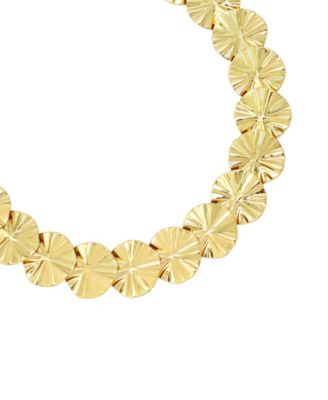 Gold Textured Coin Collar Necklace