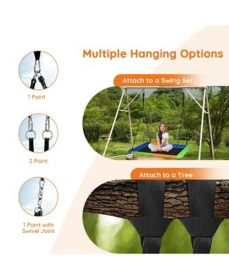 60 Inches Platform Tree Swing Outdoor with  2 Hanging Straps
