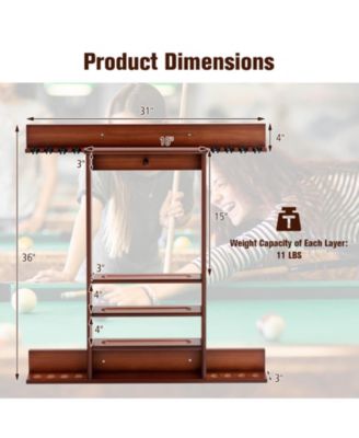 Wall-mounted Billiards Pool Cue Rack Only