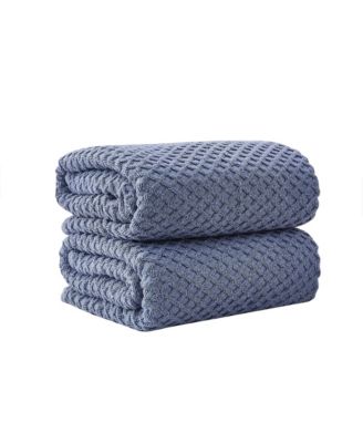 100% Cotton Diamond Waffle 2-Piece Oversized Bath Sheet Set