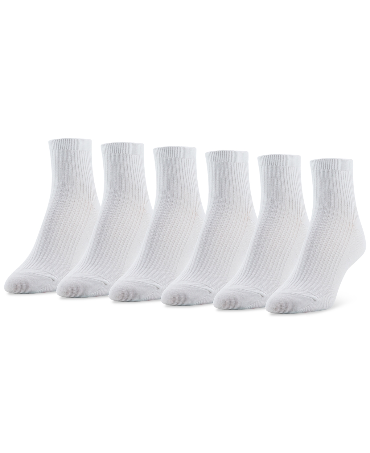 Women's 6-Pk. Simple Ribbed Quarter Socks GTDL0155R06 - Pink Pack