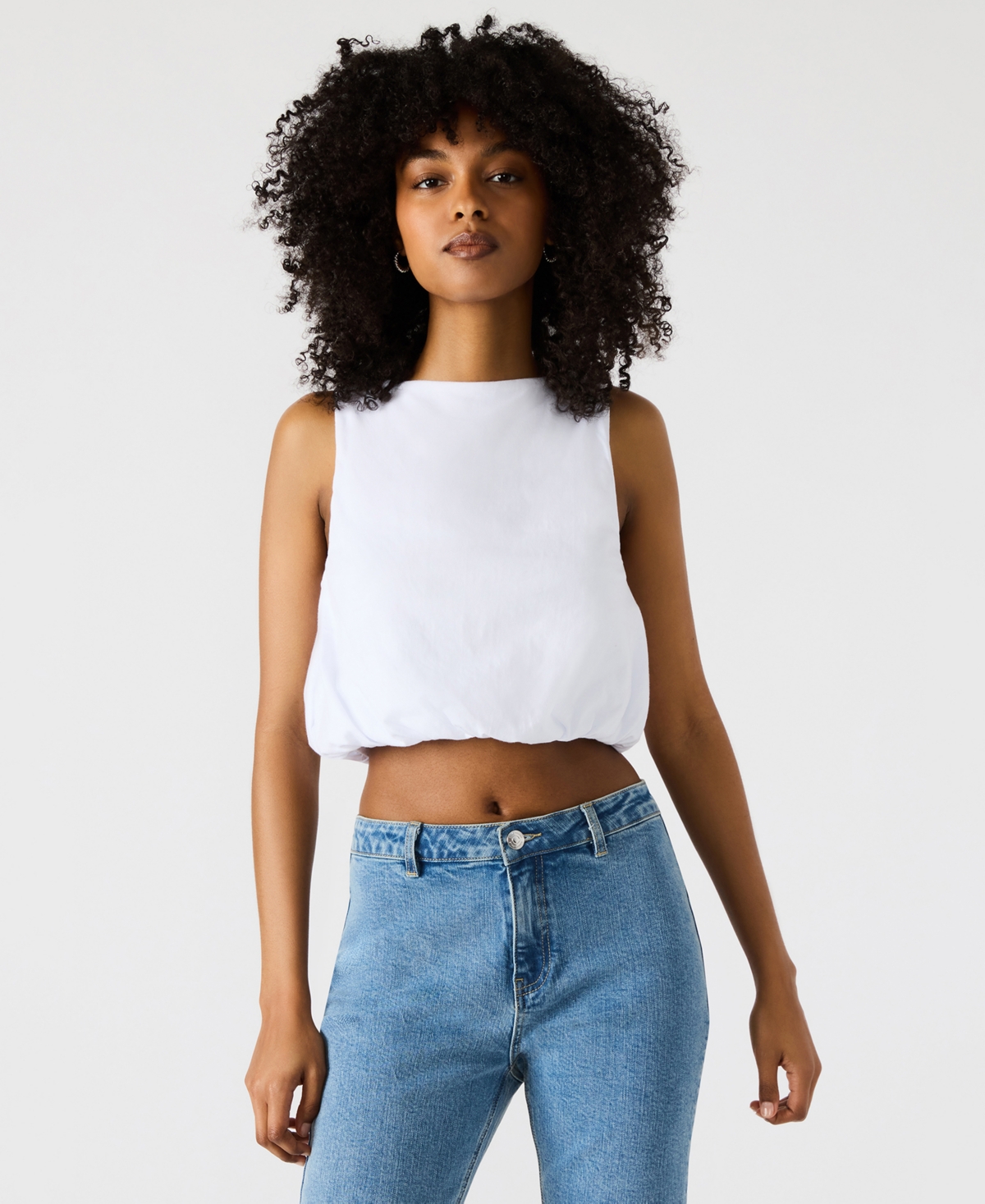 Steve Madden Alta Bubble Hem Cotton Crop Tank