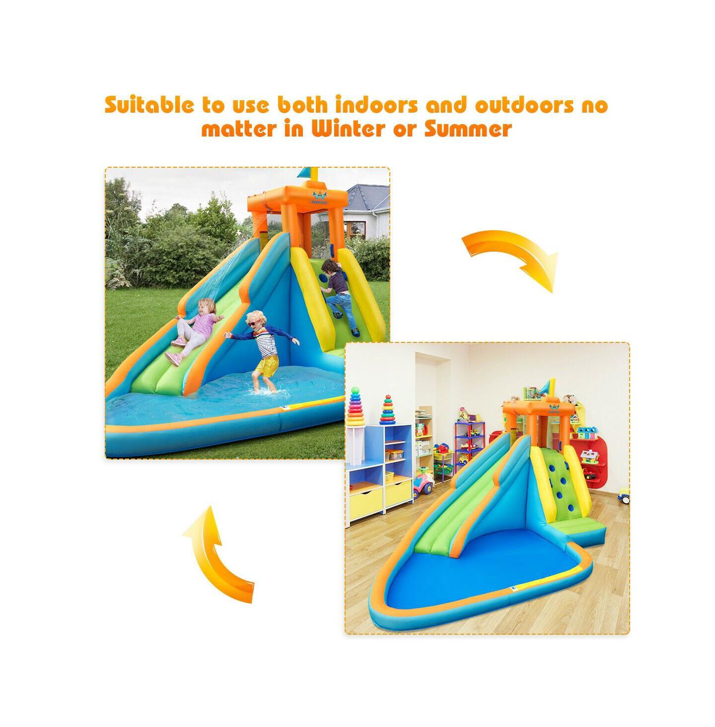 Детская игрушка Mecale Inflatable Water Slide Bounce House with Splash Pool, Ages 3+, цвет: Синий — фото 8