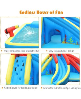 Inflatable Water Slide Bounce House with Water Cannon and Air Blower