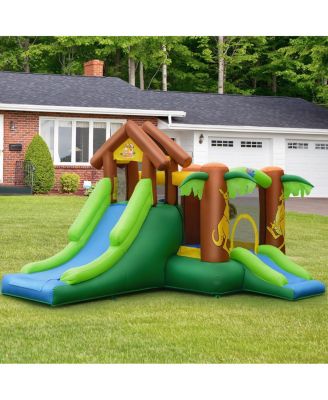 Kids Inflatable Jungle Bounce House Castle with 680W Blower