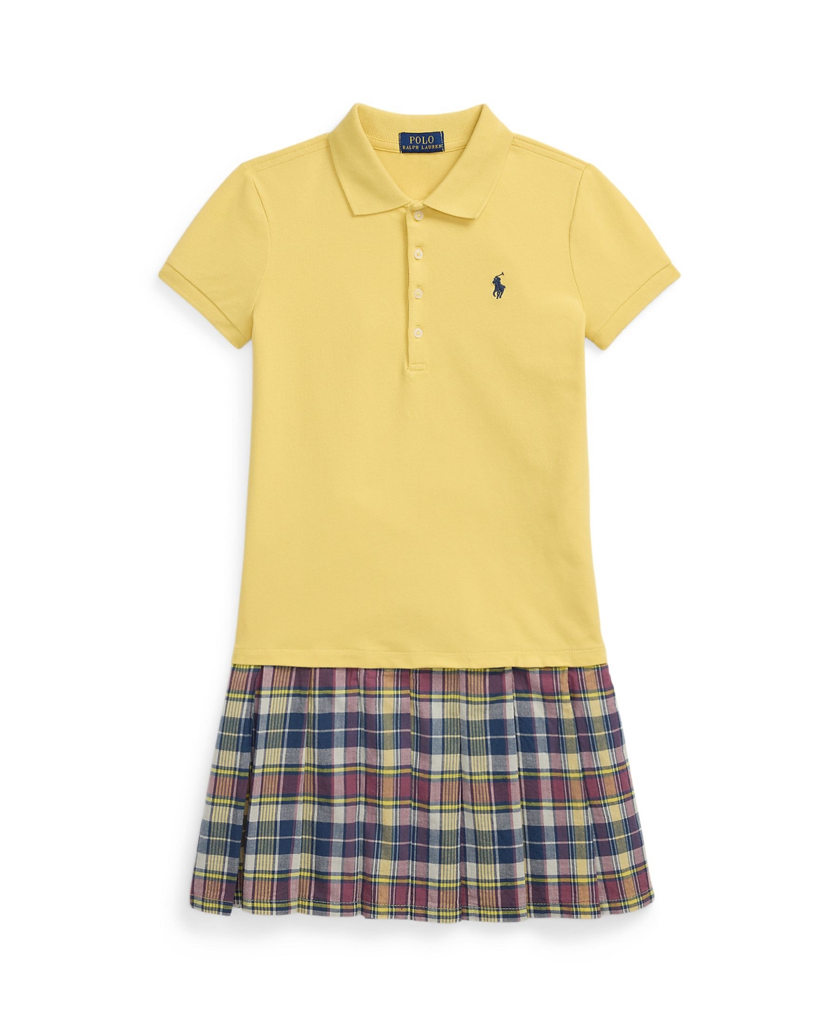 Polo Ralph Lauren Ralph Lauren Plaid-skirt Stretch Mesh Polo Dress