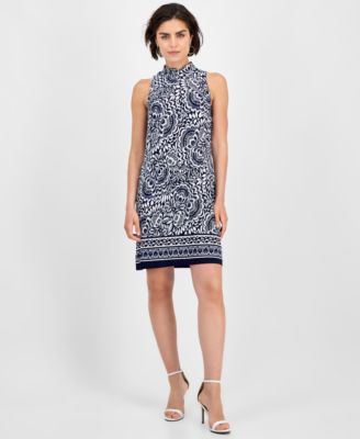 Robbie Bee - Women's Mock-Neck Sheath Dress