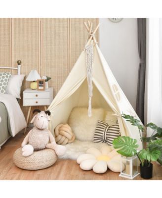 Foldable Kids Canvas Teepee Play Tent