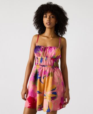 Women's Heather Printed Cotton Mini Dress