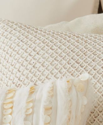 Beaded Netting Decorative Pillow, 18" x 18"