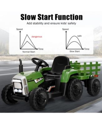 12V Ride on Tractor with 3-Gear-Shift Ground Loader for Kids 3+ Years Old