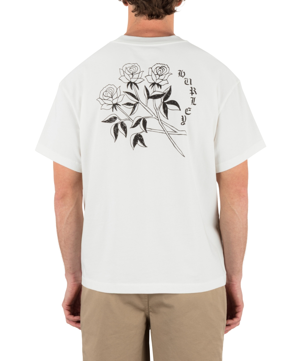 Men's Old Rose Short Sleeve T-Shirt - White